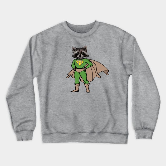 Super Raccoon Crewneck Sweatshirt by sketchpets